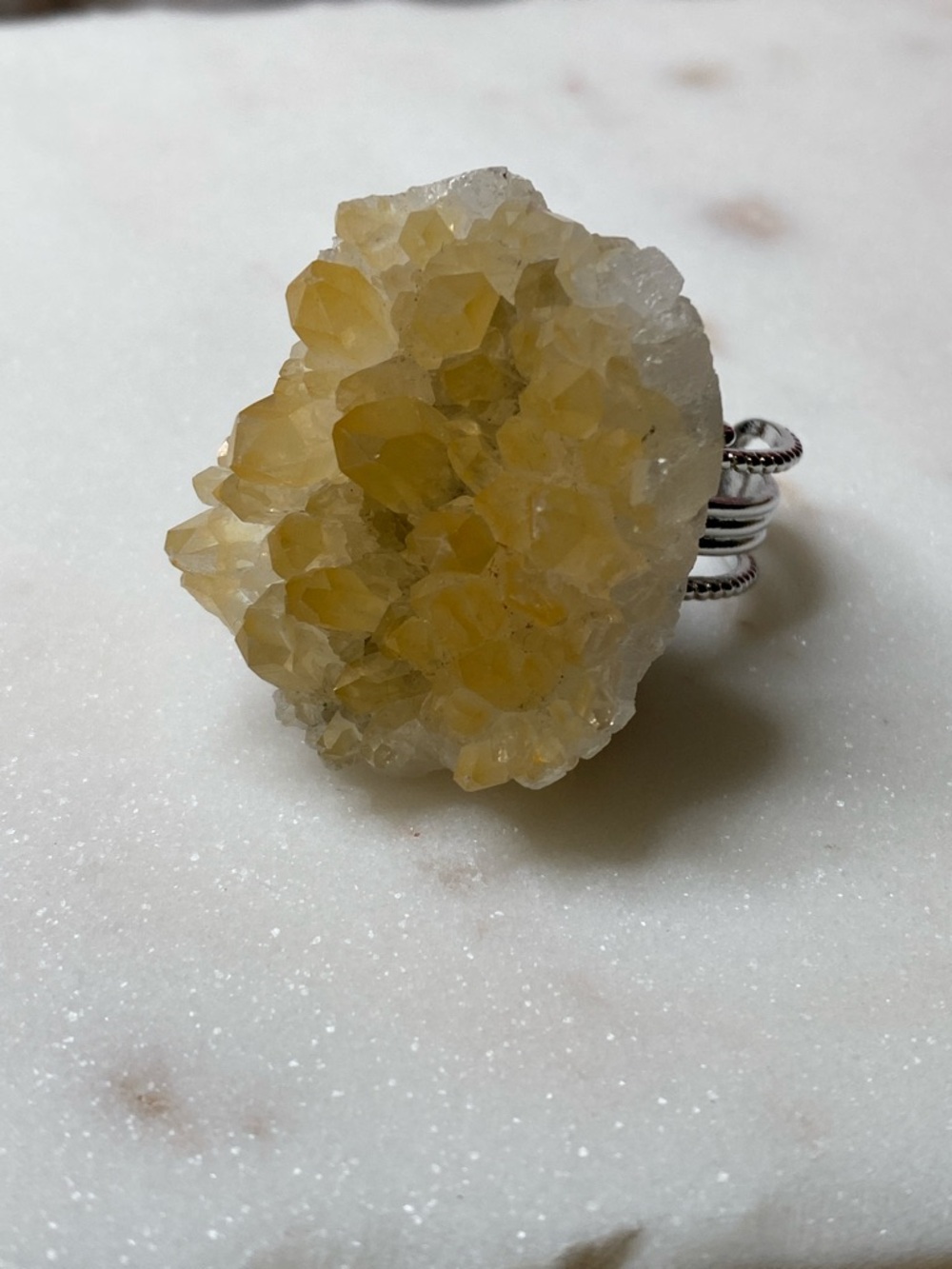Raw Limonite Quartz Ring • Golden Healer Points • Natural Earthy Luxe Statement